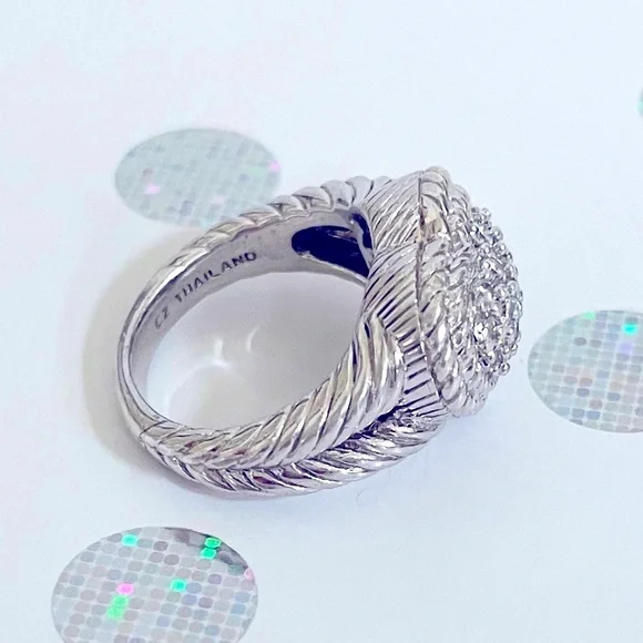 Judith Ripka Silver Heart Ring with Sparkling Accents - Picture 3 of 7